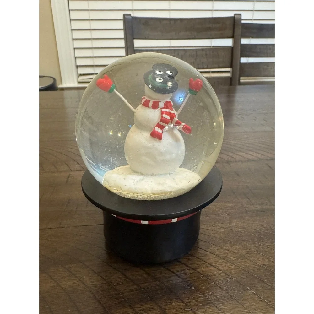 Hobby‎ Lobby Snowman Snow Globe Top Hat Base Holiday Decor